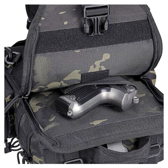 Tactical EDC Sling Bag Backpack with Pistol Holster Military Shoulder Backpack - Picture 5 of 11